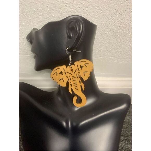 Elephant Statement Earrings  - Picture 1 of 3